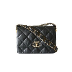 샤넬[chanel/팬더샵]19백 골드 스트랩 스몰 백(블랙/금장/카프스킨)