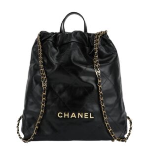 샤넬[chanel/팬더샵]22백 라지 백팩(블랙/금장/카프스킨)