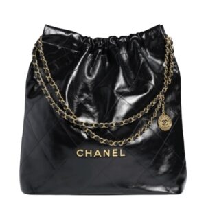 샤넬[chanel/팬더샵]*정품가죽* 22백 라지 핸드백(블랙/금장/카프스킨)