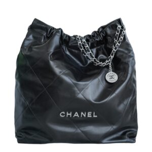 샤넬[chanel/팬더샵]*정품가죽* 22백 라지 핸드백(블랙/은장/카프스킨)