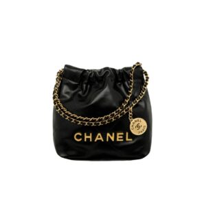 샤넬[chanel/팬더샵]*정품가죽* 22백 미니 핸드백(블랙/금장/카프스킨)