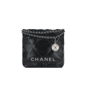 샤넬[chanel/팬더샵]*정품가죽* 22백 미니 핸드백(블랙/은장/카프스킨)