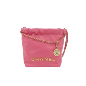 샤넬[chanel/팬더샵]*정품가죽* 22백 미니 핸드백(핑크/금장/카프스킨)