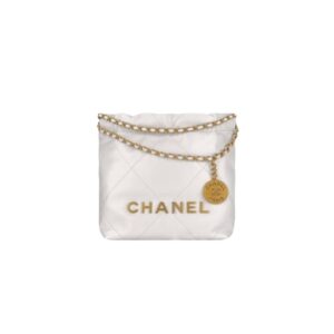 샤넬[chanel/팬더샵]22백 미니 핸드백(화이트/금장/램스킨)