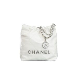 샤넬[chanel/팬더샵]*정품가죽* 22백 미니 핸드백(화이트/은장/카프스킨)