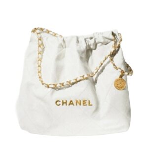 샤넬[chanel/팬더샵]*정품가죽* 22백 미디엄 핸드백(화이트/금장/카프스킨)