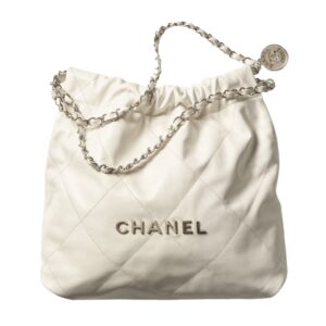 샤넬[chanel/팬더샵]*정품가죽* 22백 미디엄 핸드백(화이트/은장/카프스킨)