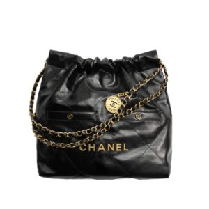 샤넬[chanel/팬더샵]*정품가죽* 22백 스몰 포켓 핸드백(블랙/금장/램스킨)