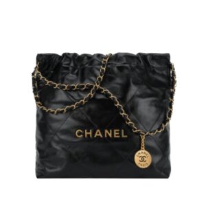샤넬[chanel/팬더샵]*정품가죽* 22백 스몰 핸드백(블랙/금장/카프스킨)