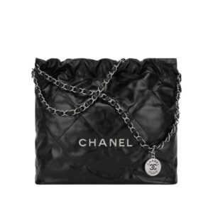 샤넬[chanel/팬더샵]*정품가죽* 22백 스몰 핸드백(블랙/은장/카프스킨)
