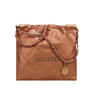 샤넬[chanel/팬더샵]*정품가죽* 22백 스몰 핸드백(카멜/금장/카프스킨)