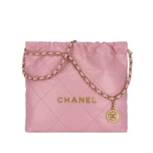 샤넬[chanel/팬더샵]*정품가죽* 22백 스몰 핸드백(핑크/금장/카프스킨)