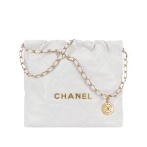 샤넬[chanel/팬더샵]*정품가죽* 22백 스몰 핸드백(화이트/금장/카프스킨)