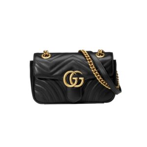 구찌[gucci/OC]GG 마몽 미니 숄더백(블랙/금장)