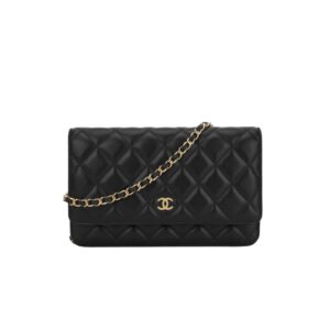 샤넬[chanel/팬더샵]*정품가죽* WOC 클래식 체인 지갑(블랙/금장/램스킨)