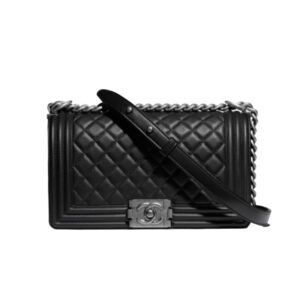 샤넬[chanel/팬더샵]*정품가죽* 보이 미디엄 플랩 백(블랙/은장/램스킨)