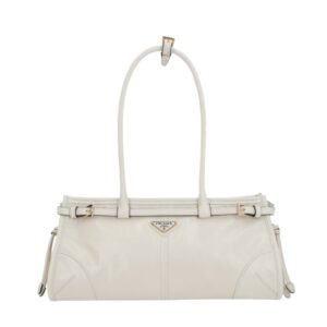 프라다[prada/블랙프라임]나파 레더 미디엄 핸드백(화이트)