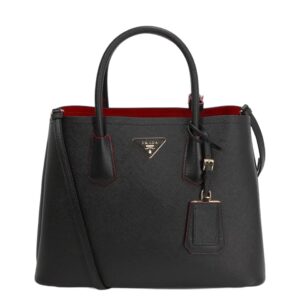 프라다[prada/블랙프라임]두블레 사피아노 미디엄 백(블랙)