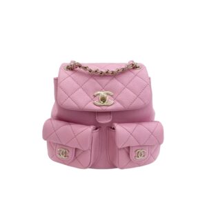 샤넬[chanel/팬더샵]듀마 백팩 더블포켓 스몰(핑크/금장/캐비어)