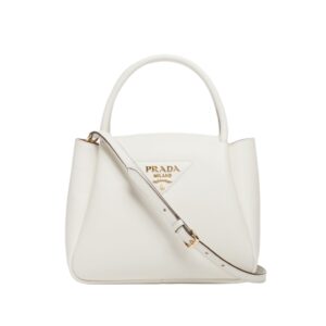 프라다[prada/블랙프라임]레더 탑 핸들백(화이트)