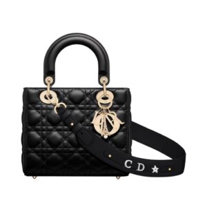 디올[dior/여왕]레이디 디올 ABC 스몰 백(블랙/까나쥬/램스킨)