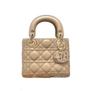 디올[dior/여왕]레이디 디올 미니 백 컬러 팬던트(샌드/까나쥬/램스킨)
