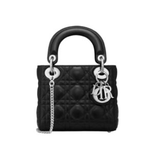 디올[dior/여왕]레이디 디올 미니 백(블랙 은장/까나쥬/램스킨)