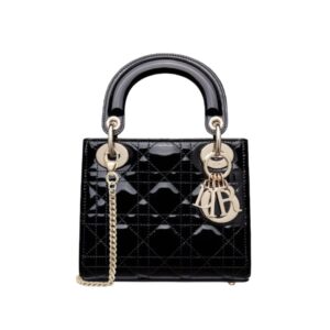 디올[dior/여왕]레이디 디올 미니 백(블랙 금장/까나쥬/페이턴트)