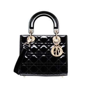디올[dior/여왕]레이디 디올 스몰 백(블랙/까나쥬/페이턴트)