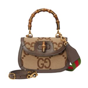 구찌[gucci/OC]뱀부 1947 스몰 탑 핸들백(GG점보/브라운)