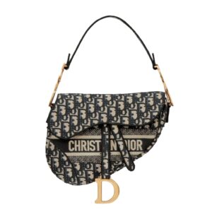 디올[dior/여왕]새들 스트랩 백(블루/오블리크 자카드)