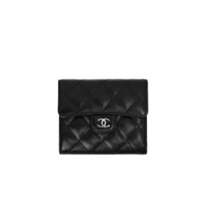 샤넬[chanel/팬더샵]*정품가죽* 클래식 플랩 스몰 지갑(블랙/은장/캐비어)