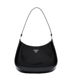 프라다[prada/블랙프라임]클레오 브러시드 레더 숄더백(블랙)