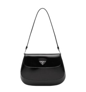 프라다[prada/블랙프라임]클레오 브러시드 레더 플랩 스몰 숄더백(블랙)