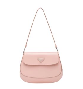 프라다[prada/블랙프라임]클레오 브러시드 레더 플랩 스몰 숄더백(핑크)