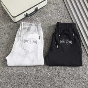 [국내배송]발렌시아가 신상 자수로고 세미와이드 워싱 밴딩팬츠