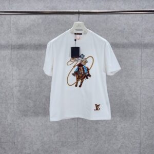 [국내배송]루이비통 자수 그래픽 코튼 티셔츠 반팔 티셔츠